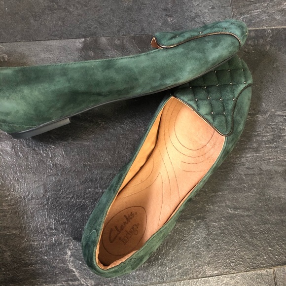 Green Clarks Indigo flats - Picture 1 of 6